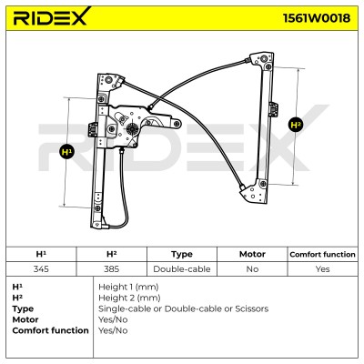 Podnośnik szyby RIDEX 1561W0018 1561W0018 - foto 5