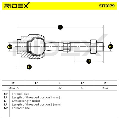 Drążek kierowniczy RIDEX 51T0179 51T0179 - foto 5