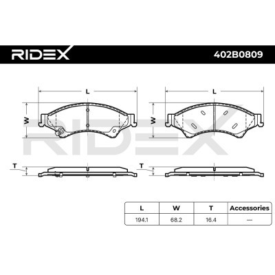 Klocki hamulcowe RIDEX 402B0809 402B0809 - foto 6