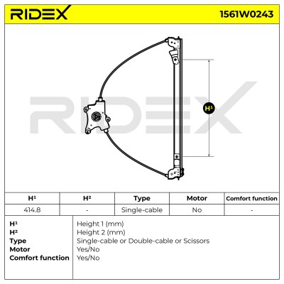 Podnośnik szyby RIDEX 1561W0243 1561W0243 - foto 5