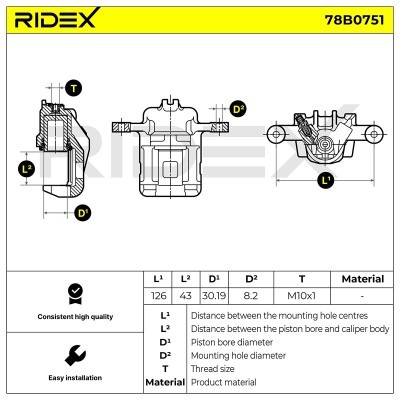Zacisk Hamulcowy RIDEX 78B0751 78B0751 - foto 6
