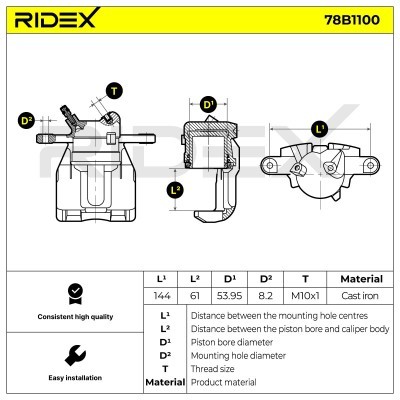 Zacisk Hamulcowy RIDEX 78B1100 78B1100 - foto 5
