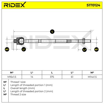 Drążek kierowniczy RIDEX 51T0124 51T0124 - foto 5