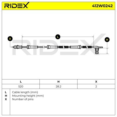 Czujnik ABS RIDEX 412W0242 412W0242 - foto 6