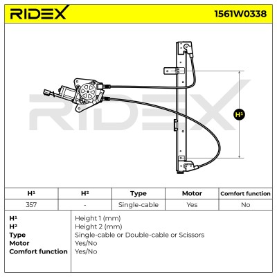 Podnośnik szyby RIDEX 1561W0338 1561W0338 - foto 9