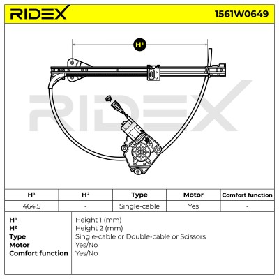 Podnośnik szyby RIDEX 1561W0649 1561W0649 - foto 5