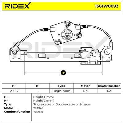 Podnośnik szyby RIDEX 1561W0093 1561W0093 - foto 6