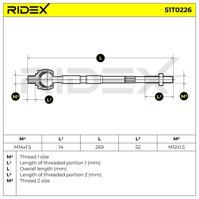 Drążek kierowniczy RIDEX 51T0226 51T0226 - foto 6