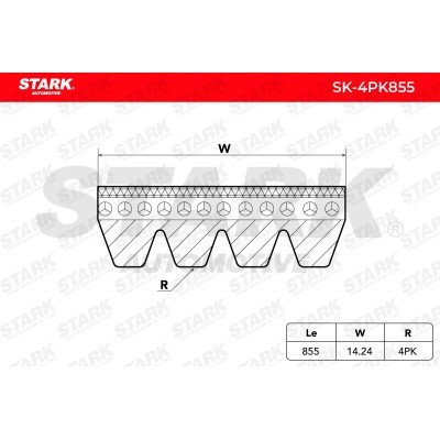 Pasek Klinowy Wielorowkowy Stark SK-4PK855 SK-4PK855 - foto 5