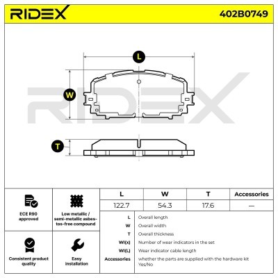 Klocki hamulcowe RIDEX 402B0749 402B0749 - foto 4