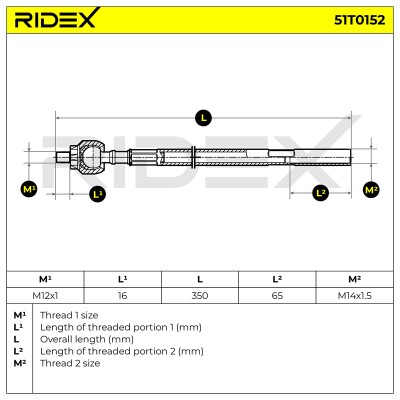 Drążek kierowniczy RIDEX 51T0152 51T0152 - foto 5