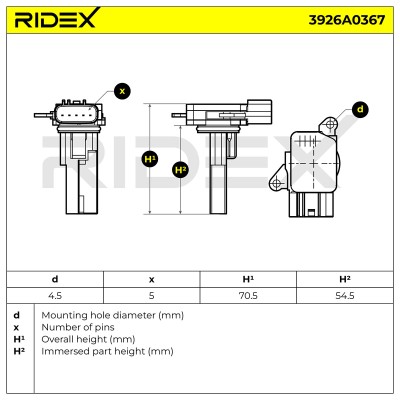 Przepływomierz Masowy Powietrza RIDEX 3926A0367 3926A0367 - foto 6