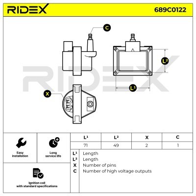 Cewka Zapłonowa RIDEX 689C0122 689C0122 - foto 2