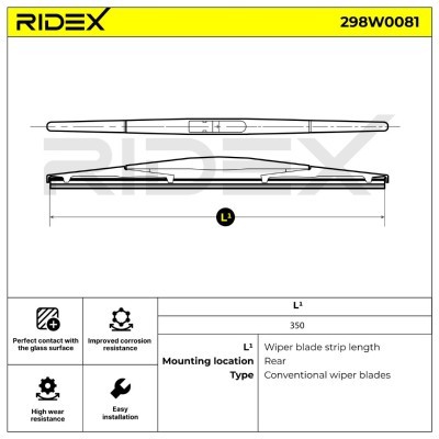 Щетка стеклоочистителя заднего стекла RIDEX 298W0081 298W0081 - foto 7