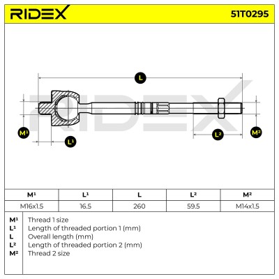 Drążek kierowniczy RIDEX 51T0295 51T0295 - foto 6