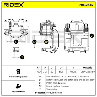 Zacisk Hamulcowy RIDEX 78B2314 78B2314 - foto 6
