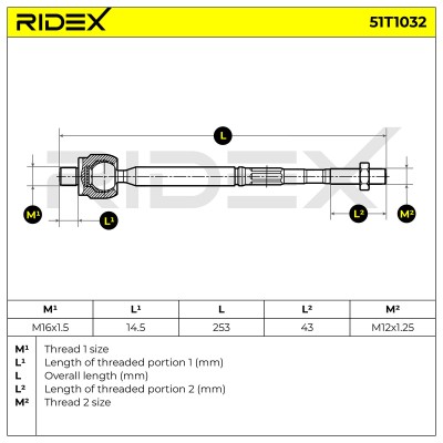 Drążek kierowniczy RIDEX 51T1032 51T1032 - foto 5