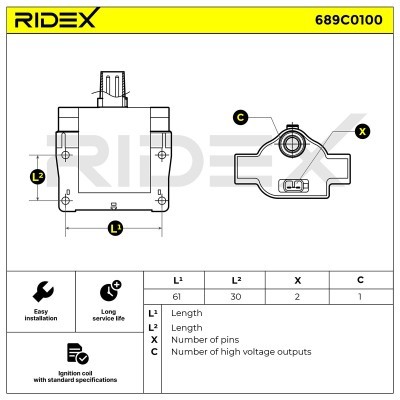 Cewka Zapłonowa RIDEX 689C0100 689C0100 - foto 2