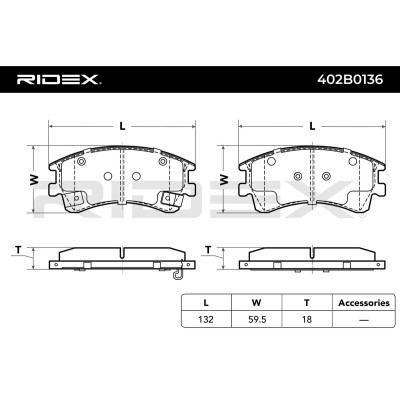 Klocki hamulcowe RIDEX 402B0136 402B0136 - foto 2