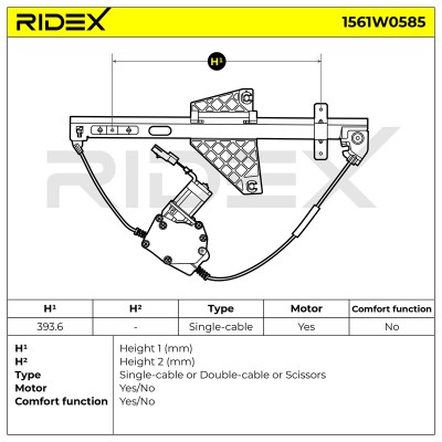 Podnośnik szyby RIDEX 1561W0585 1561W0585 - foto 9