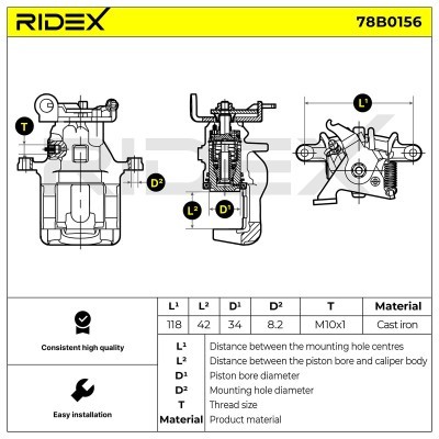 Zacisk Hamulcowy RIDEX 78B0156 78B0156 - foto 4
