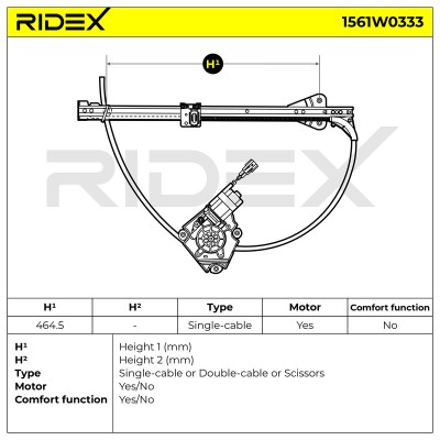 Podnośnik szyby RIDEX 1561W0333 1561W0333 - foto 6