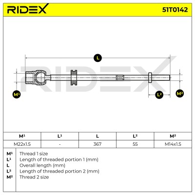 Drążek kierowniczy RIDEX 51T0142 51T0142 - foto 6
