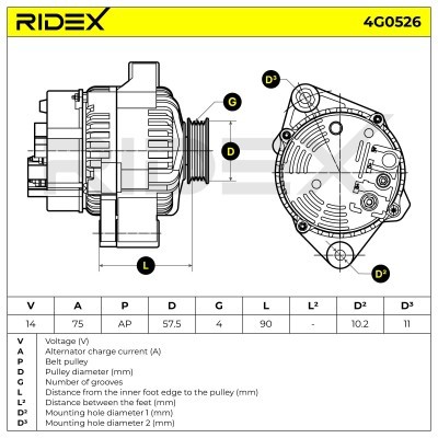 Alternator RIDEX 4G0526 4G0526 - foto 7
