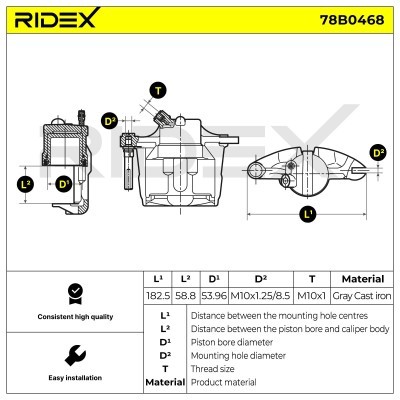 Zacisk Hamulcowy RIDEX 78B0468 78B0468 - foto 5