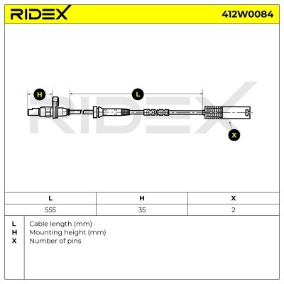 Czujnik ABS RIDEX 412W0084 412W0084 - foto 5