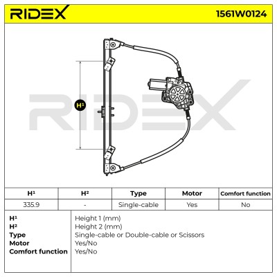 Podnośnik szyby RIDEX 1561W0124 1561W0124 - foto 5