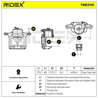 Zacisk Hamulcowy RIDEX 78B2191 78B2191 - foto 3
