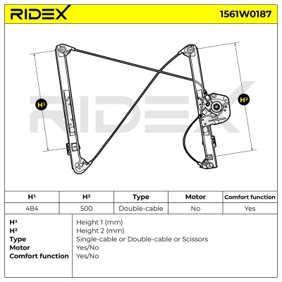 Podnośnik szyby RIDEX 1561W0187 1561W0187 - foto 8