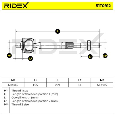 Drążek kierowniczy RIDEX 51T0912 51T0912 - foto 5