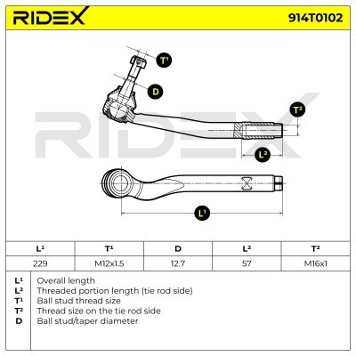 Końcówka drążka kierowniczego RIDEX 914T0102 914T0102 - foto 4