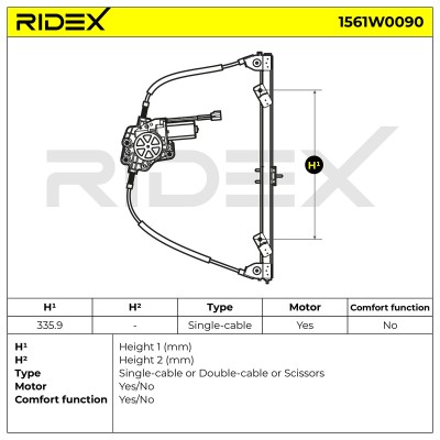 Podnośnik szyby RIDEX 1561W0090 1561W0090 - foto 6