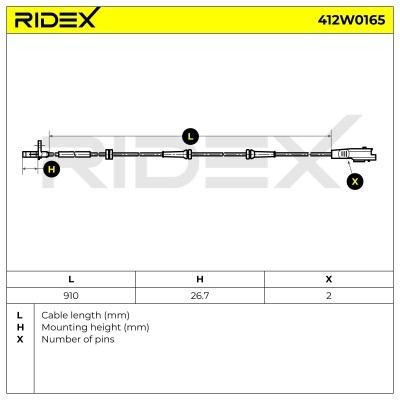 Czujnik ABS RIDEX 412W0165 412W0165 - foto 6
