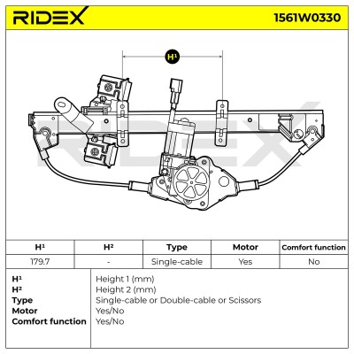 Podnośnik szyby RIDEX 1561W0330 1561W0330 - foto 6