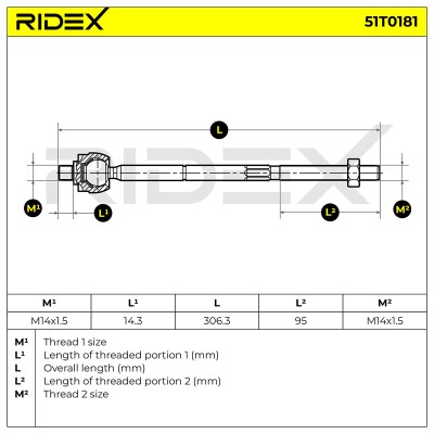 Drążek kierowniczy RIDEX 51T0181 51T0181 - foto 6