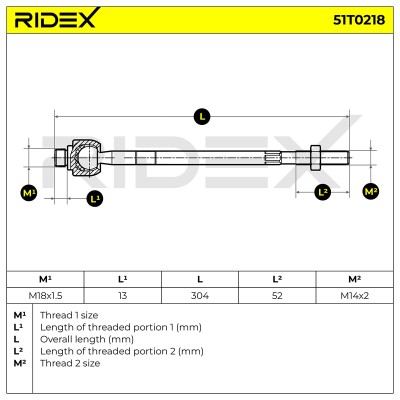 Drążek kierowniczy RIDEX 51T0218 51T0218 - foto 5
