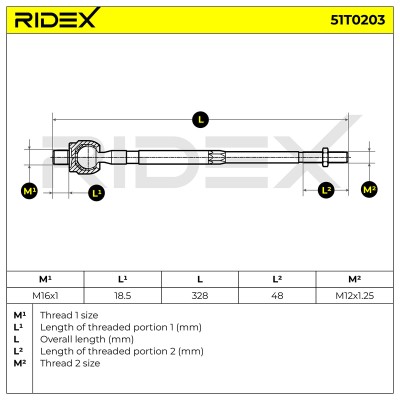 Drążek kierowniczy RIDEX 51T0203 51T0203 - foto 7