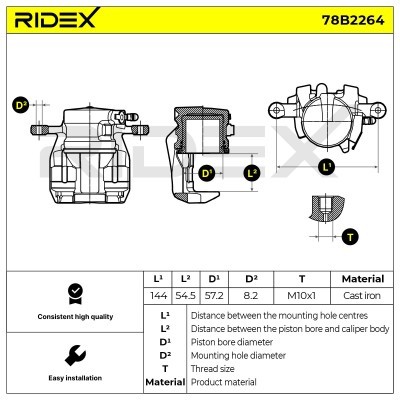 Zacisk Hamulcowy RIDEX 78B2264 78B2264 - foto 2