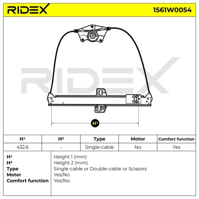 Podnośnik szyby RIDEX 1561W0054 1561W0054 - foto 6