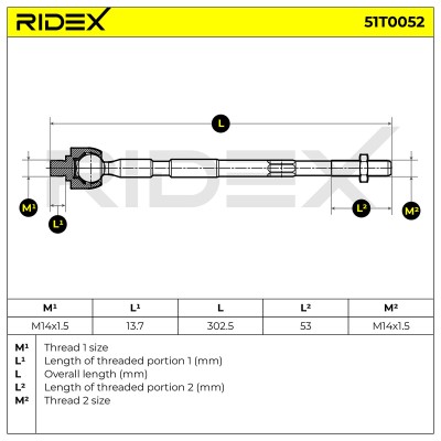 Drążek kierowniczy RIDEX 51T0052 51T0052 - foto 6