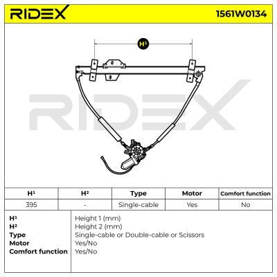 Podnośnik szyby RIDEX 1561W0134 1561W0134 - foto 6