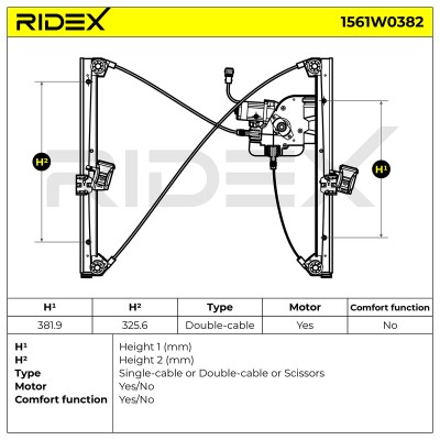 Podnośnik szyby RIDEX 1561W0382 1561W0382 - foto 6