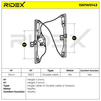 Podnośnik szyby RIDEX 1561W0143 1561W0143 - foto 8
