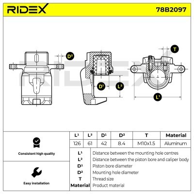 Zacisk Hamulcowy RIDEX 78B2097 78B2097 - foto 3