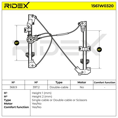 Podnośnik szyby RIDEX 1561W0320 1561W0320 - foto 5