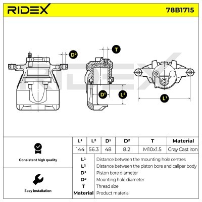 Zacisk Hamulcowy RIDEX 78B1715 78B1715 - foto 3